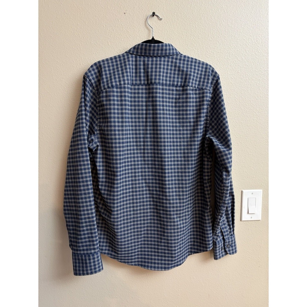 UNTUCKit Button Down Shirt Large Slim Fit Blue Gingham Plaid Flannel Stretch - Picture 2 of 5